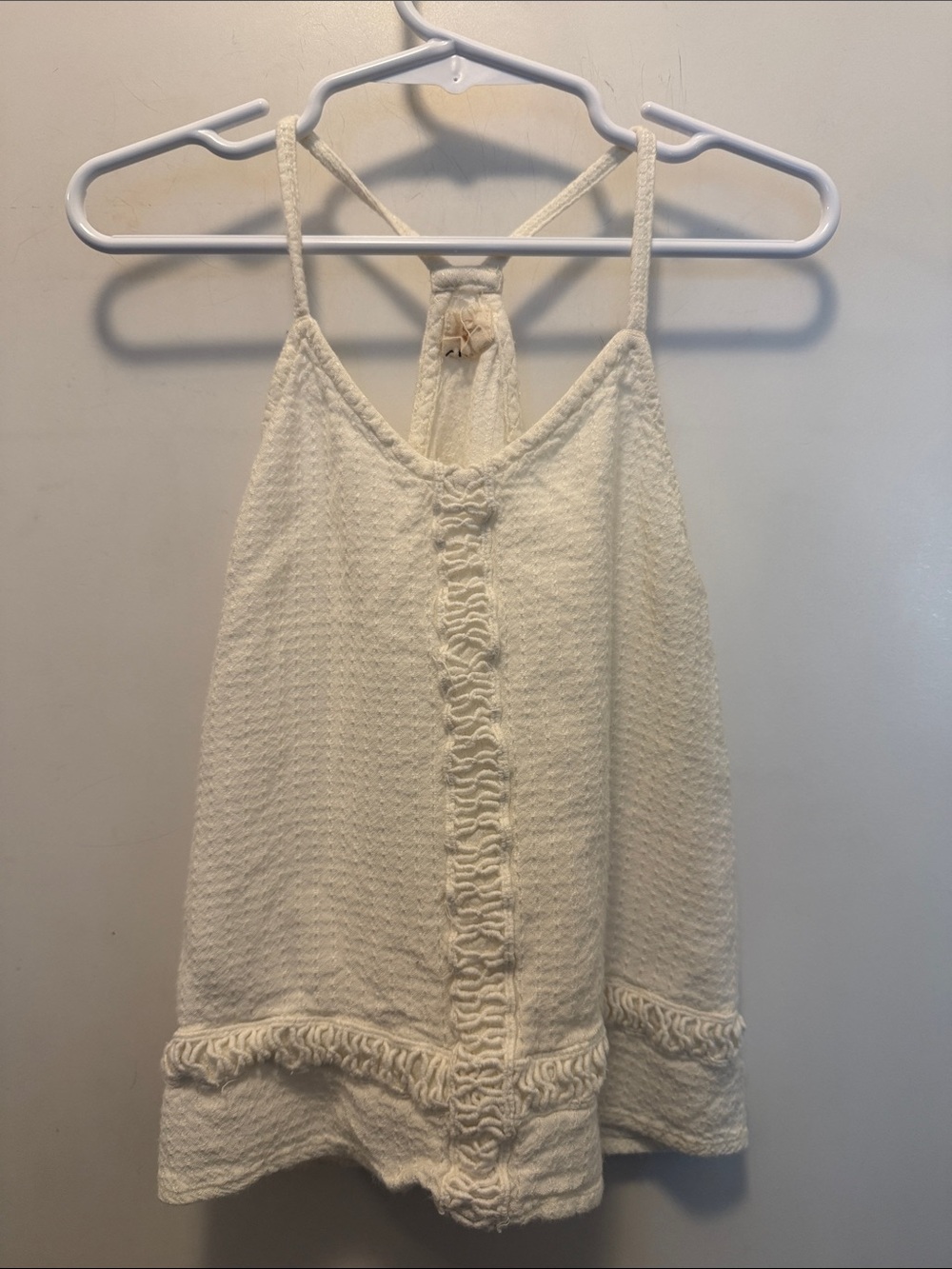 Girl’s O’Neill Creamy White Textured Tank Top Blouse- Soft Spaghetti Strap Top